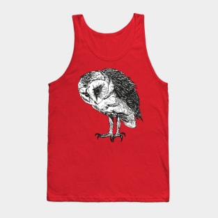 Barn owl pen drawing Tank Top